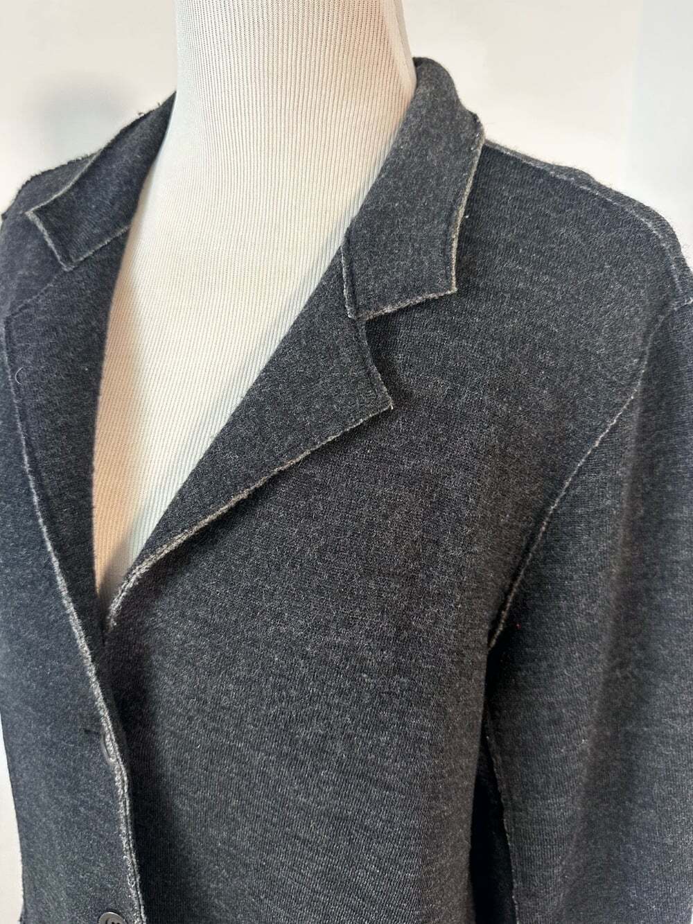 EILEEN FISHER 100% Merino Wool Size M Gray Unstructured Coat Longline Coatigan - Picture 2 of 11